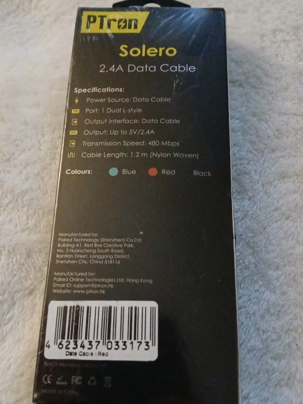 💥 Solero 2.4A Fast Charging Data Cable [Black] NEW IN PACKAGE!